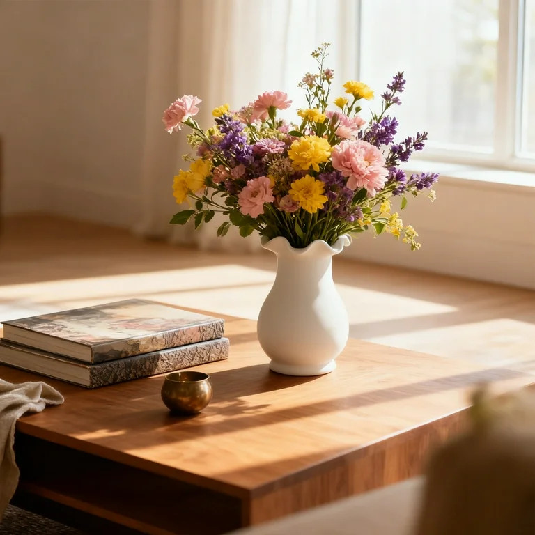 GARITIN Ceramic Flower Vase for House Table Decor Small Vase for home Tabletop Decoration White D... | Walmart (US)