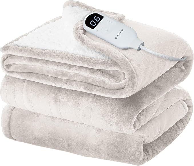 Bedsure Electric Blanket Twin - Soft Flannel Heated Blanket, Fast Heating with 10 Time Settings &... | Amazon (US)