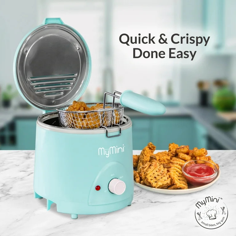 MyMini 1.5 qt Electric Deep Fryer, 700 watts, Aqua | Walmart (US)