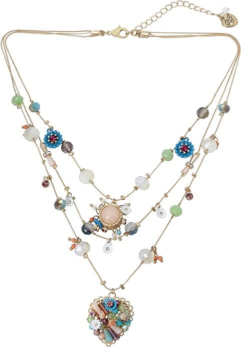 Betsey Johnson Womens Butterfly Charms Layered Necklace | Amazon (US)