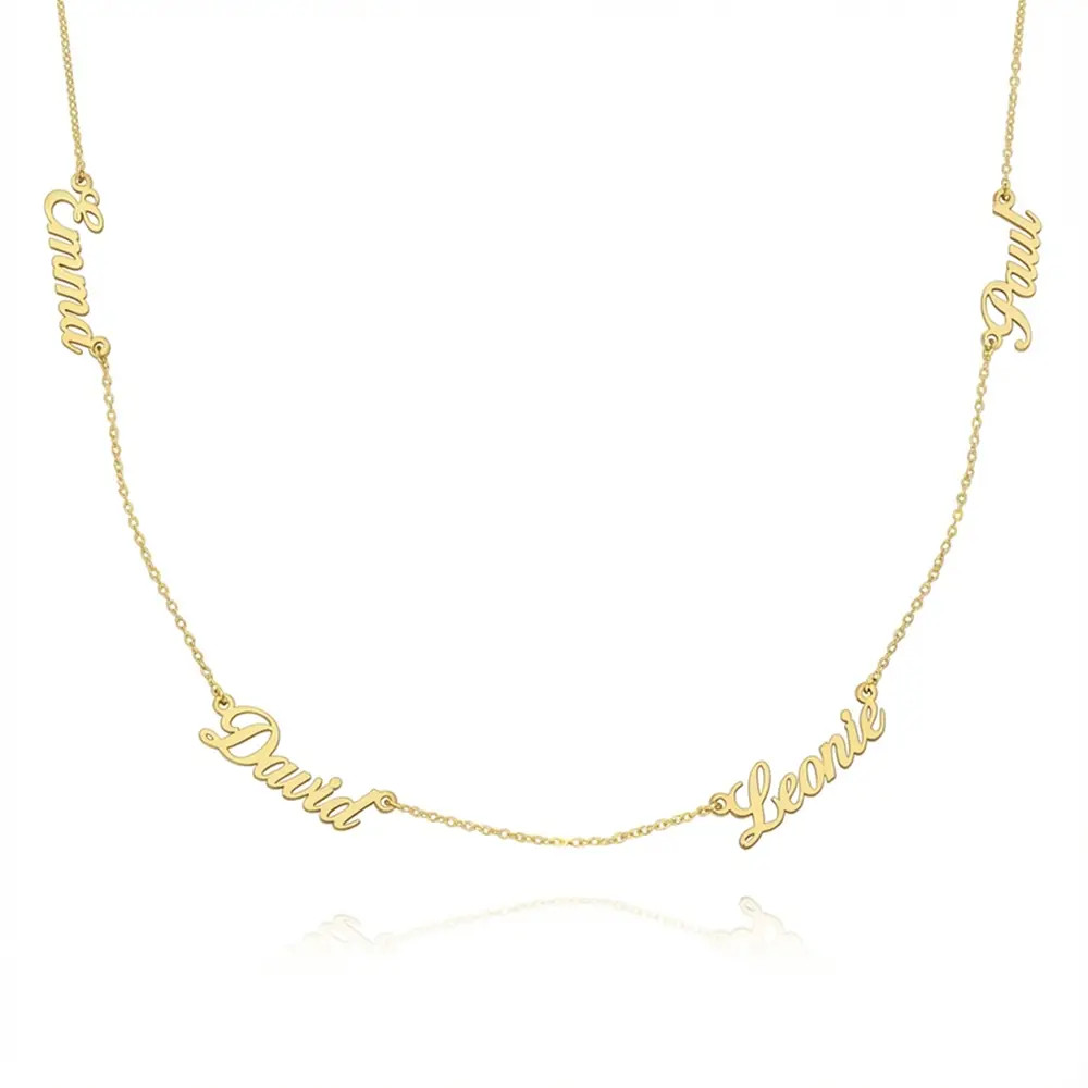 Heritage Multiple Name Necklace in Gold Plating | Theo Grace