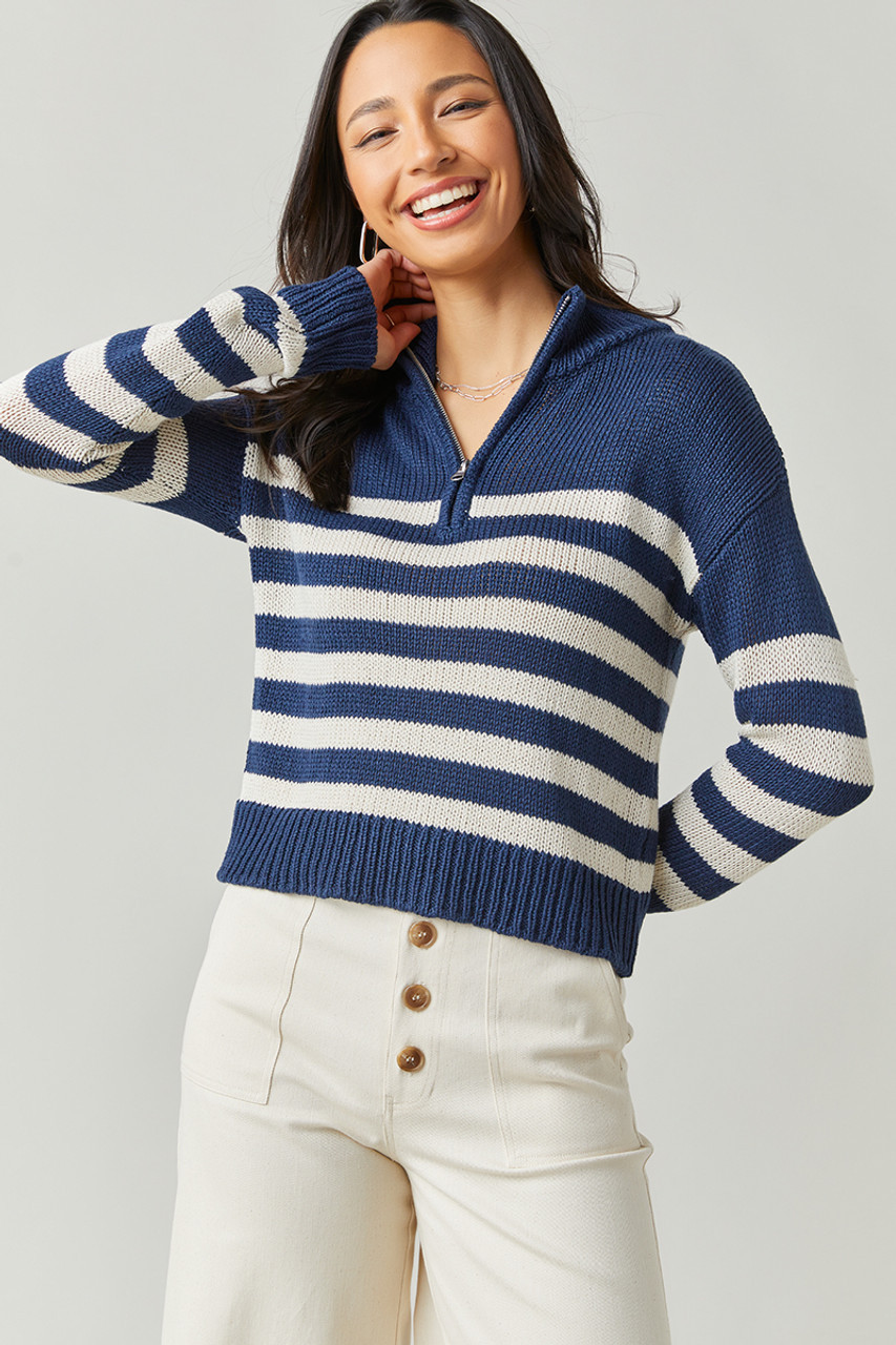 Evelynn Quarter Zip Sweater | Francesca's