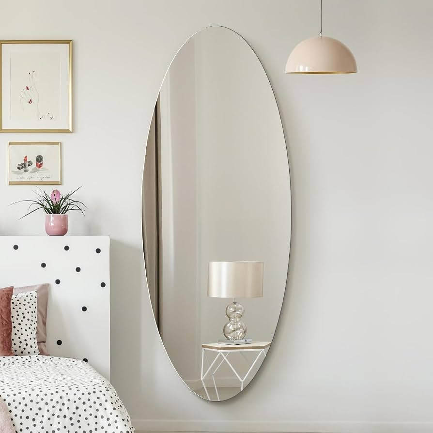 The Ovale - Frameless Oval Wall Mirror 71" X 28" (180x70CM) | Amazon (UK)