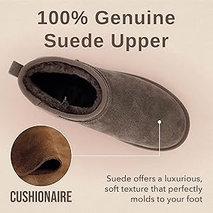 CUSHIONAIRE Hippy Women’s Platform Ankle Boots – Genuine Suede, Faux Fur Lining, Cozy Winter ... | Amazon (US)