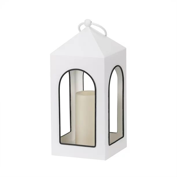 Better Homes & Gardens White Classic Metal Outdoor Hanging Batteries Operated LED Candle Lantern,... | Walmart (US)