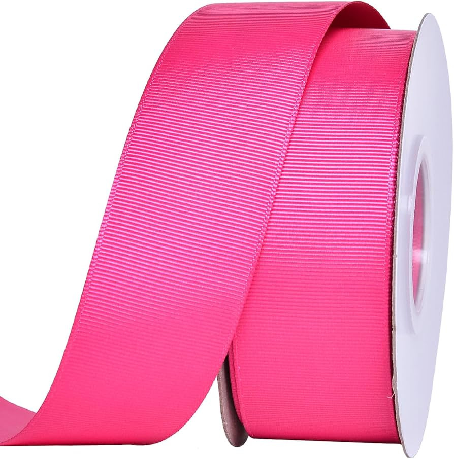 Ribest Hot Pink Grosgrain Ribbon, 1 1/2 Inch 25 Yard Ribbon for Crafts Gift Wrapping Bows Wedding... | Amazon (US)