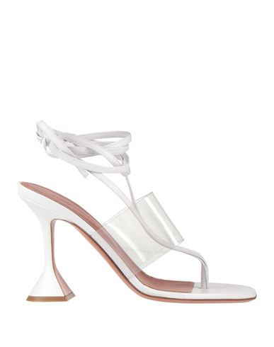 Amina Muaddi Woman Thong sandal White Size 9.5 Leather, Rubber | YOOX (US)