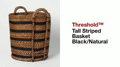 Tall Woven Striped Basket Black/Natural - Threshold™ | Target