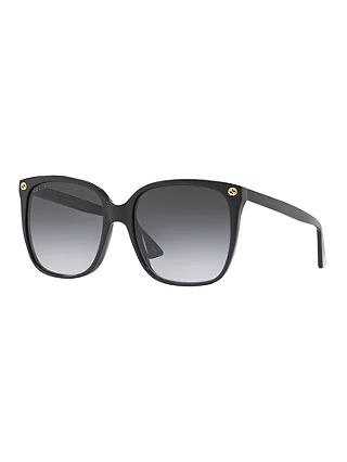 Gucci GG0022S Square Sunglasses, Matte Black/Grey Gradient | John Lewis UK