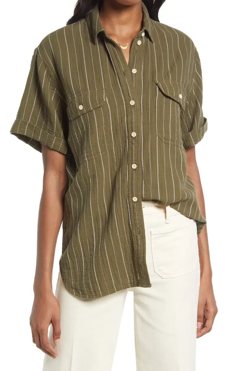 Madewell Lightspun Short-Sleeve Flap-Pocket Shirt | Nordstrom | Nordstrom
