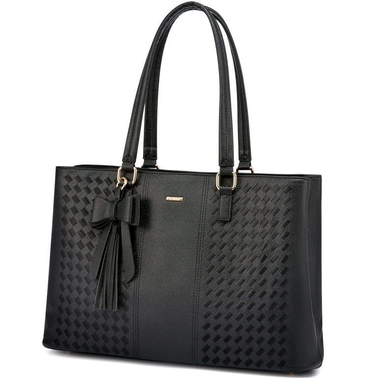 Lovevook Work Tote Bag for Women, Waterproof Pu Leather Laptop Shoulder Bag, Multi-Pocket Office ... | Walmart (US)
