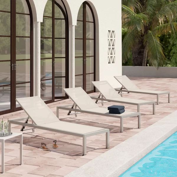 Caggiano Outdoor Metal Chaise Lounge Set (Set of 4) | Wayfair North America