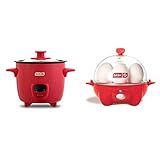 Dash DRCM200GBRD04 Mini Rice Cooker Steamer, Red & Rapid Egg Cooker: 6 Egg Capacity Electric Egg Coo | Amazon (US)