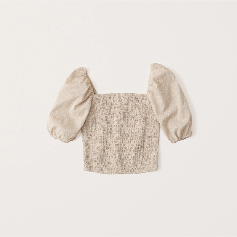 Puff Sleeve Smocked Top | Abercrombie & Fitch (US)