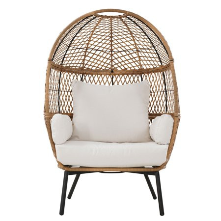 Better Homes & Gardens Ventura Boho Stationary Wicker Egg Chair | Walmart (US)