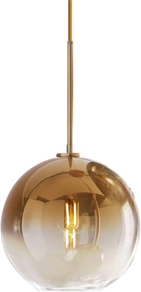 KCO Lighting 1-Light Modern Glass Pendant Lights Large Gold Globe Pendant Light Mid Century Singl... | Amazon (US)