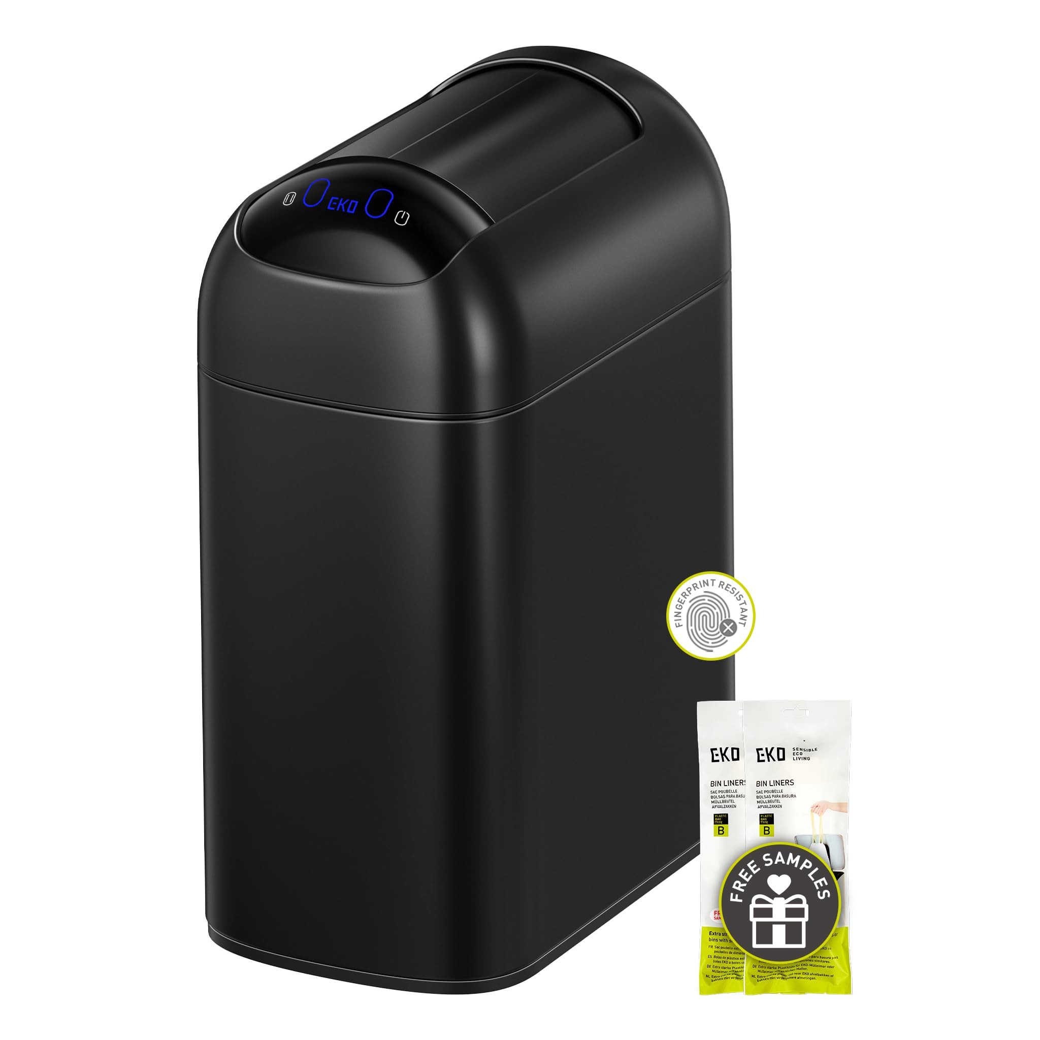 EKO Astro Slim Sensor Trash Can, 10L / 2.6 Gallon Touchless Garbage Bin with Soft-Close Butterfly... | Amazon (US)