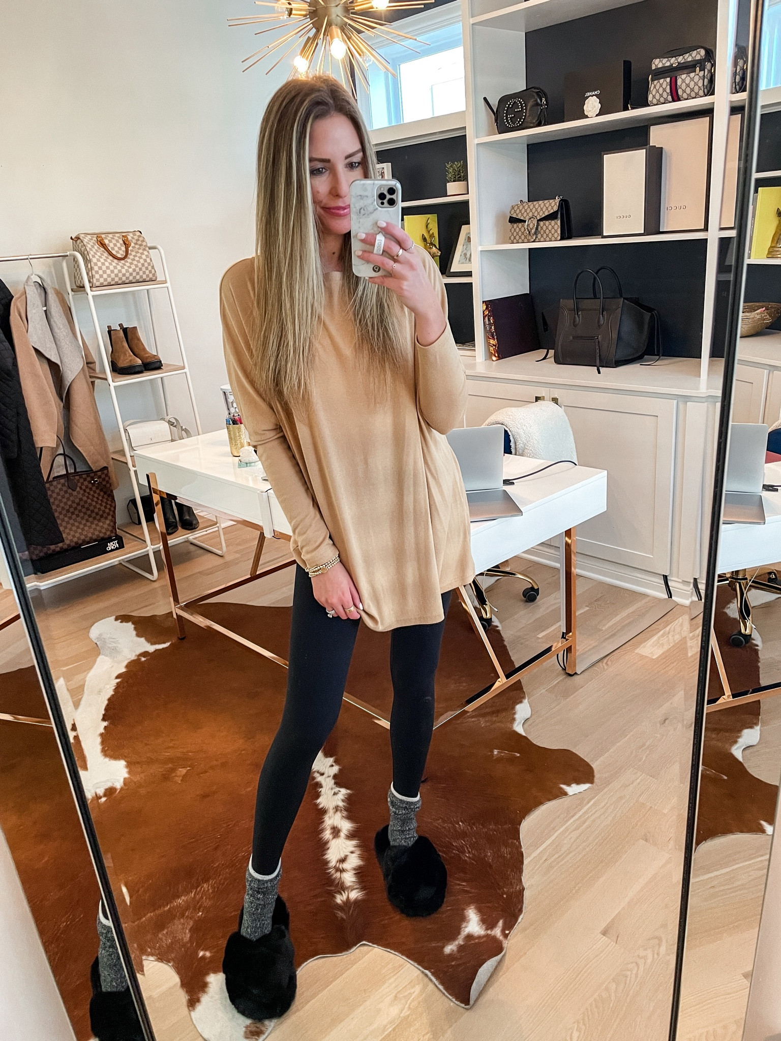 Casual outfits / slippers 
Small in the top and leggings, 7 in the slippers. All true to size 

#LTKunder100 #LTKunder50 #LTKstyletip