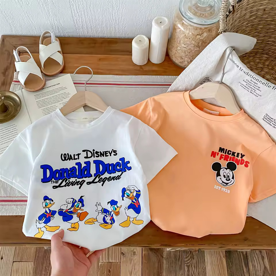 Donald Duck Pattern Boys T-shirt 2024 New Summer Clothing 1-6 Age Children's Wear Tops Short Slee... | AliExpress (US)