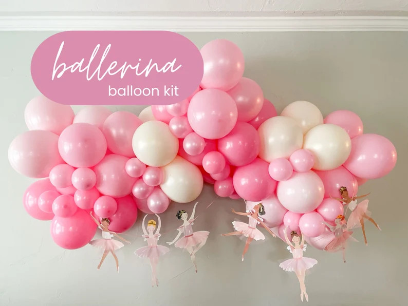Ballerina Birthday Banner, Girl Birthday Party Decorations, Balloon Backdrop, Pink Balloon Garlan... | Etsy (US)