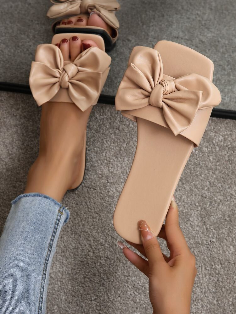 Bow Decor Slide Sandals | SHEIN