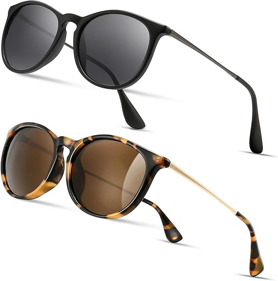 SUNGAIT Premium Vintage Round Sunglasses for Women Men Classic Retro Trendy Style | Amazon (US)