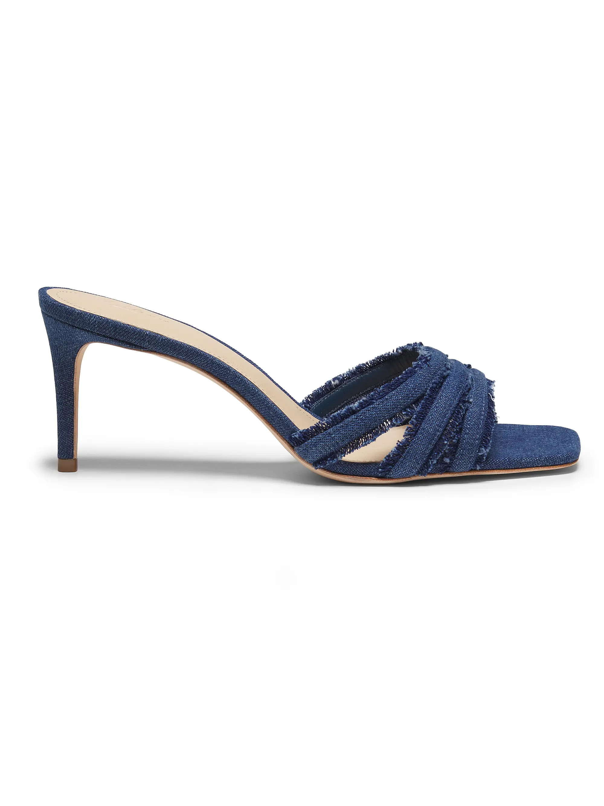 Three Band Frayed Mule 70MM Denim Sandals | Saks Fifth Avenue