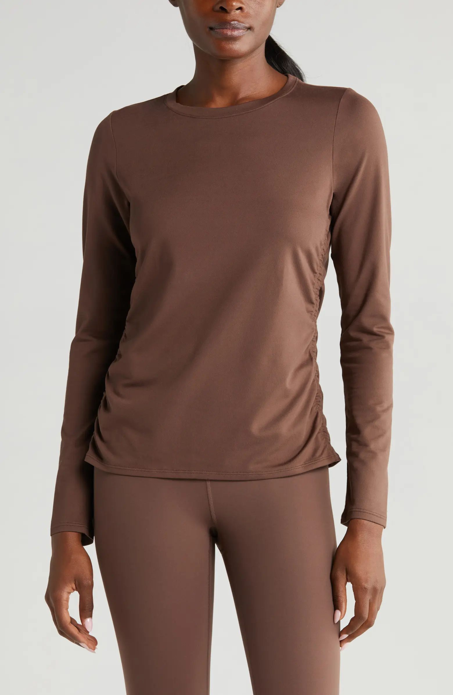 Zella Ruched Long Sleeve T-Shirt | Nordstrom | Nordstrom