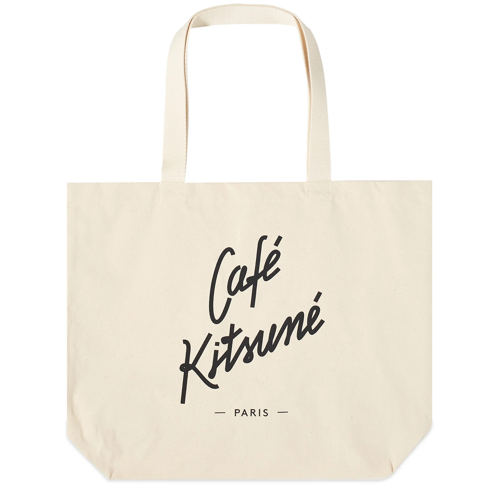 Maison Kitsuné Cafe Kitsuné Tote Bag in Latte | END. Clothing