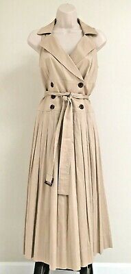 JONES NEW YORK Khaki Double Breasted Sleeveless Safari Trench Coat Dress - Sz 6 | eBay US