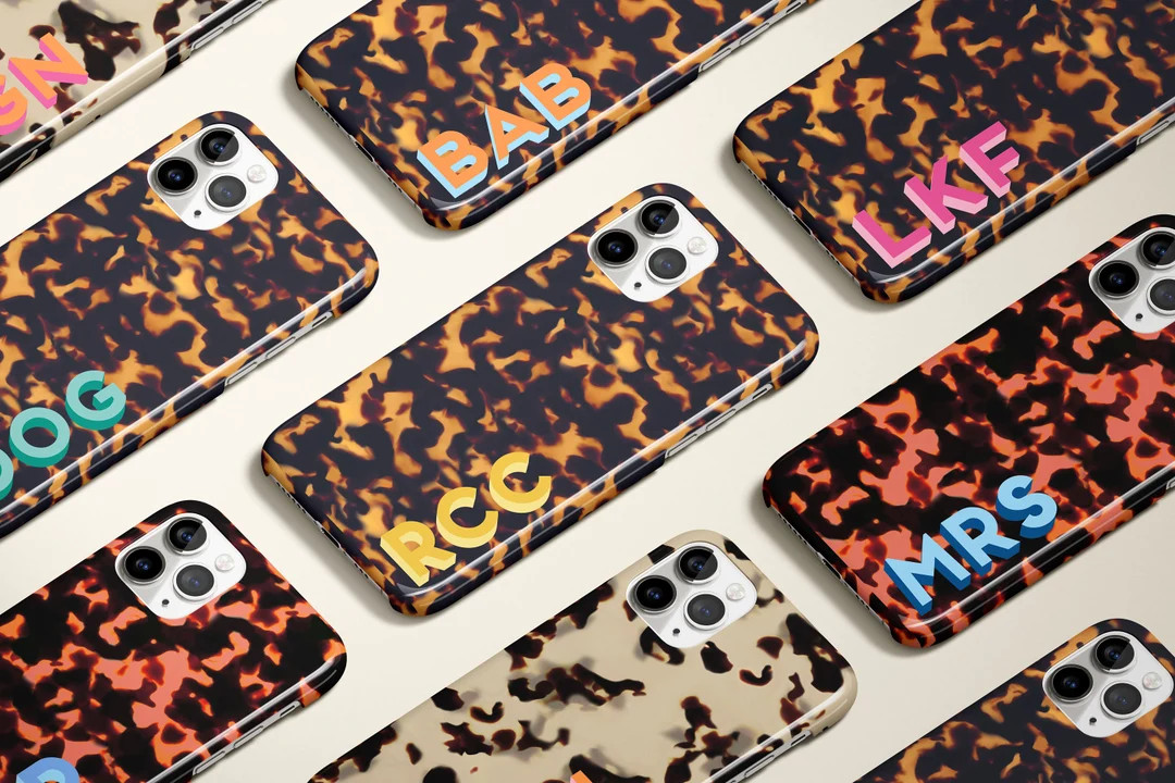 Tortoise Shell Corner Monogram iPhone 15 Case Custom iPhone Case Magsafe Charger Case Protective ... | Etsy (US)