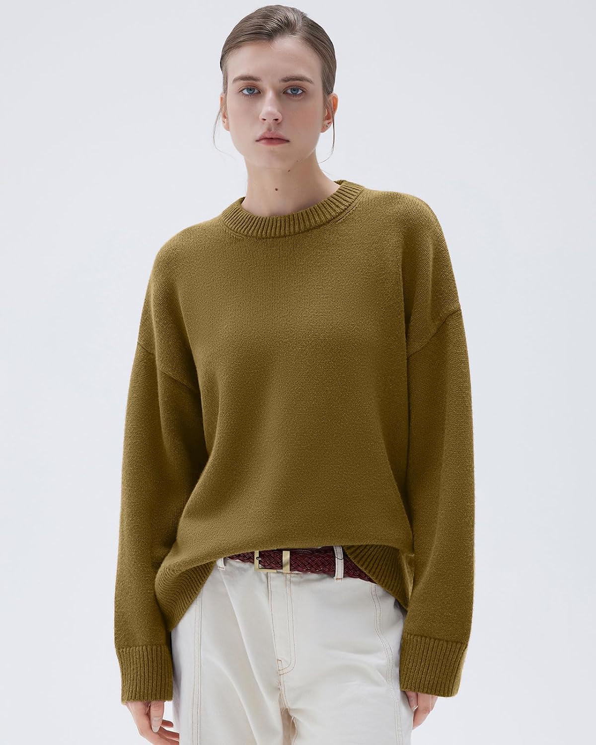 SUUKSESS Women Cashmere Blend Oversized Sweaters Long Sleeve Pullover Tops | Amazon (US)