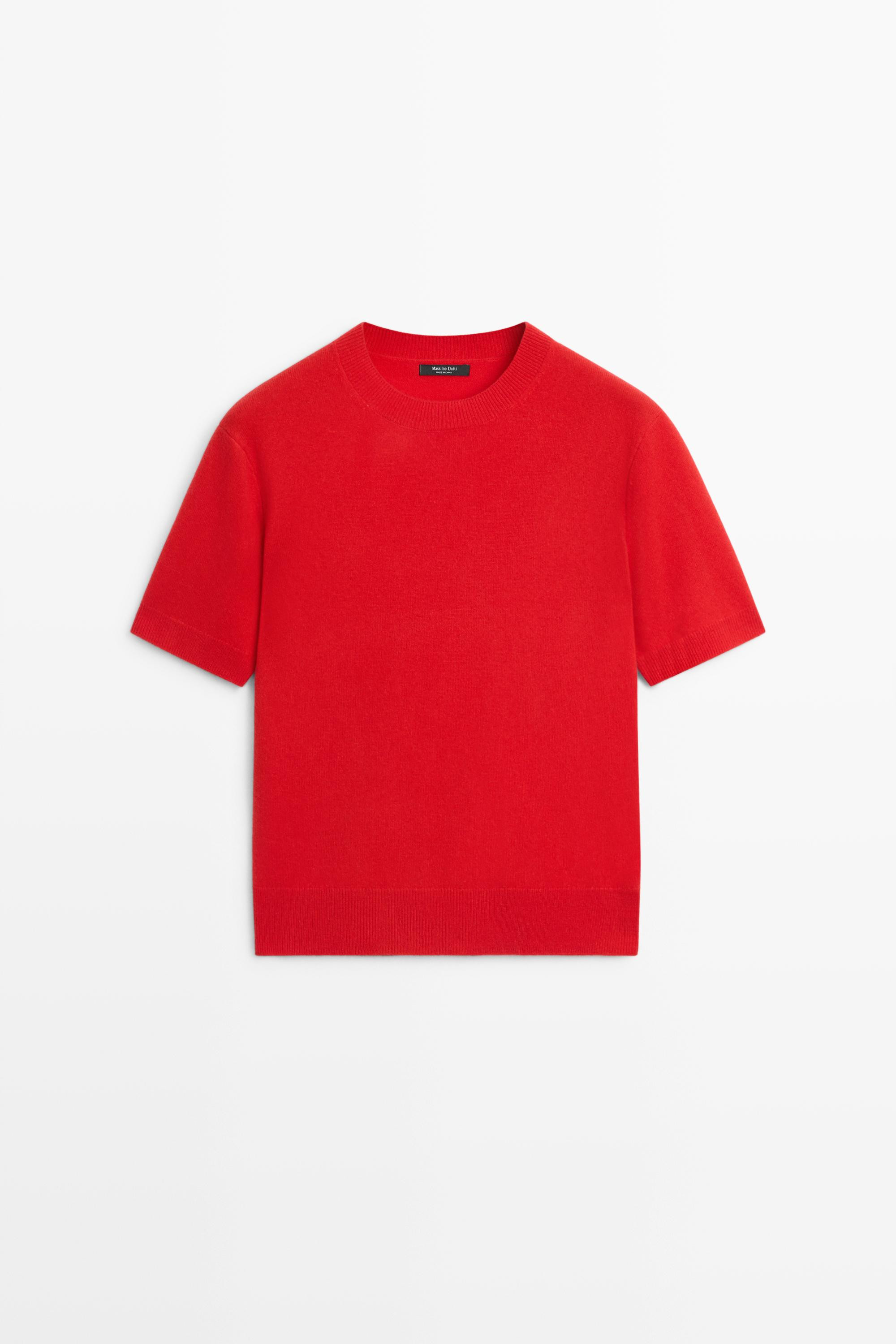Short sleeve wool blend knit sweater | Massimo Dutti US