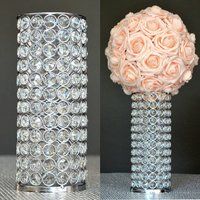 Rhinestone Candle Holder. Vase. Silver Bling Centerpiece Stand. Flower Ball Wedding Centerpiece | Etsy (US)