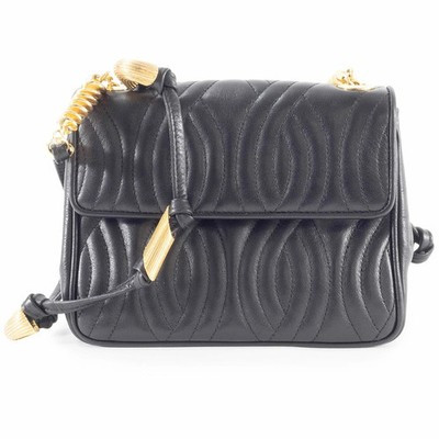 FENDI Bag Shoulder Quilted Pasta Pochette Leather Black C 13086 | eBay US