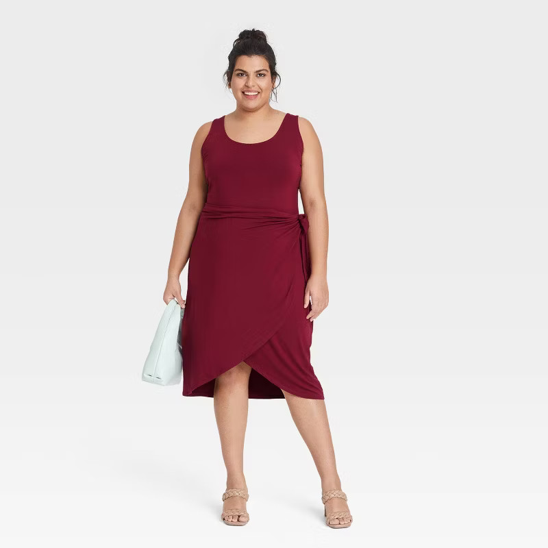 Women's Plus Size Sleeveless Knit Wrap Dress - Ava & Viv™ | Target
