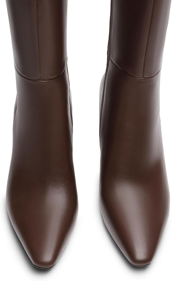 DREAM PAIRS Knee High Boots Women Chunky Block Heel Square Toe Side Zipper Tall Boots for Women | Amazon (US)