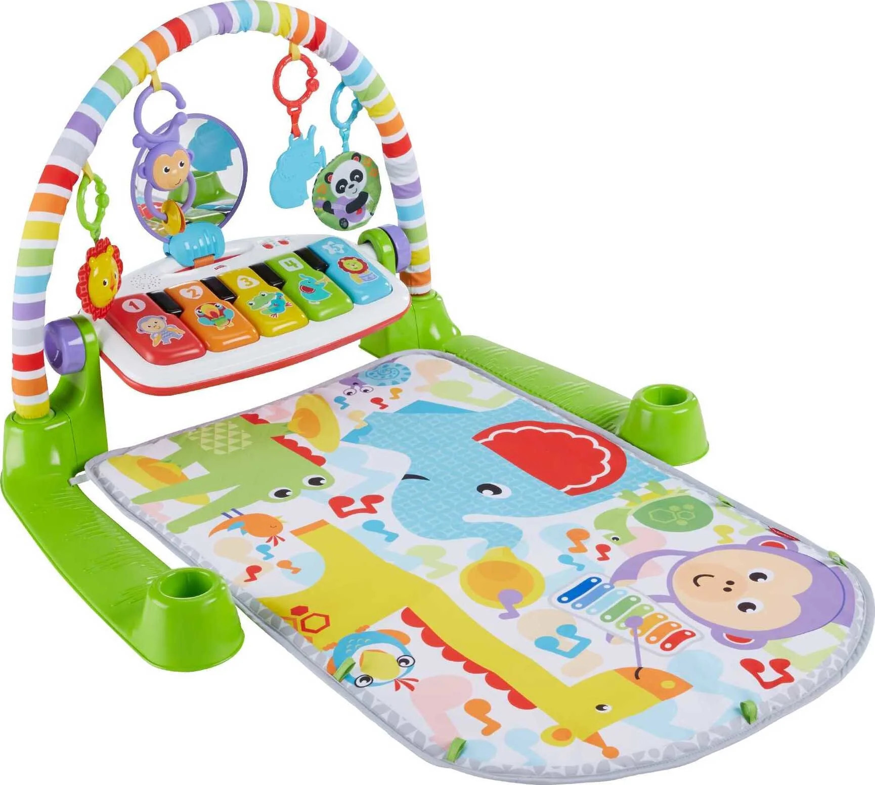 Fisher-Price Deluxe Kick & Play Piano Gym Infant Playmat with Electronic Learning Toy, Green | Walmart (US)