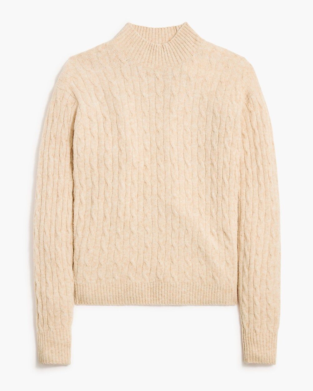Cable-knit mockneck sweater in extra-soft yarn | J.Crew Factory
