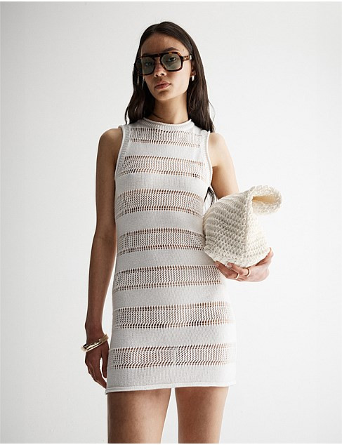 Elka Collective Malibu Crochet Mini Dress | David Jones | David Jones (Australia & New Zealand)