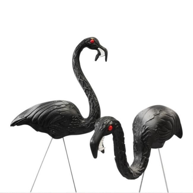 Black Flamingo Zombie Lawn Ornaments 2 Pack | World Market