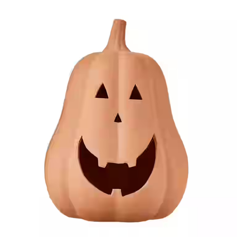 Clay Jack-o'-Lantern Tabletop Decor,Artisanal Kiln-Fired Pumpkin with Hand-Carved Details,Kiln-Fi... | Walmart (US)