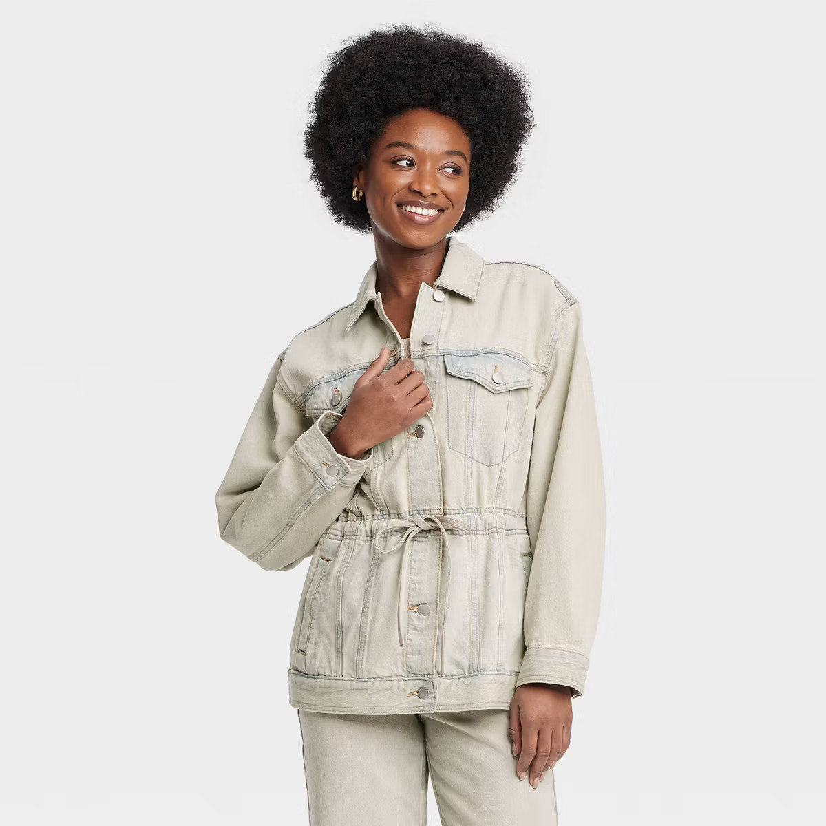 Women's Denim Cinched Jacket - Universal Thread™ Vintage Wash | Target