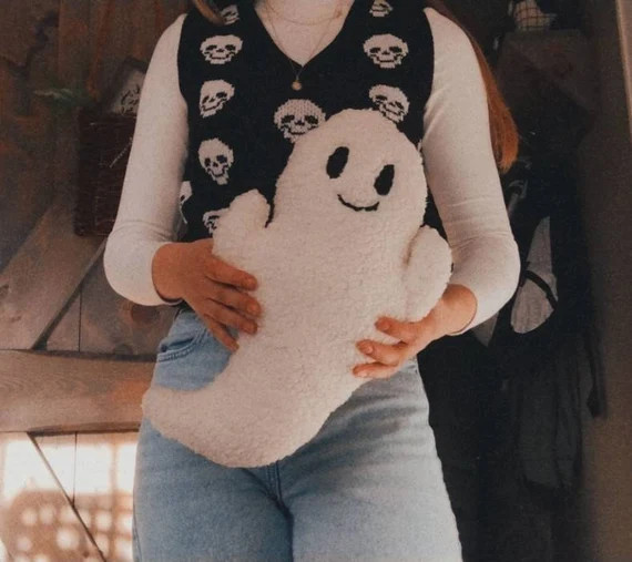 Halloween Ghost Pillow - Etsy | Etsy (US)