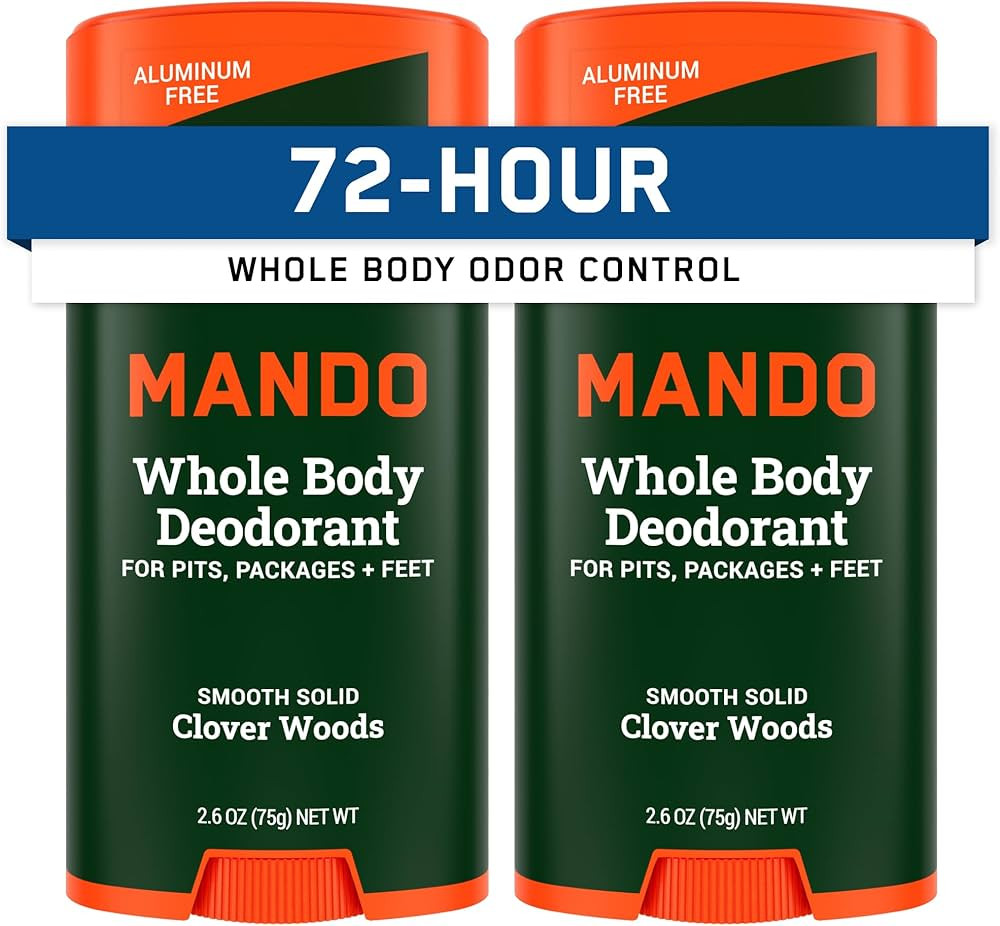 Mando Whole Body Deodorant For Men - Smooth Solid Stick - 72 Hour Odor Control - Aluminum Free, B... | Amazon (US)