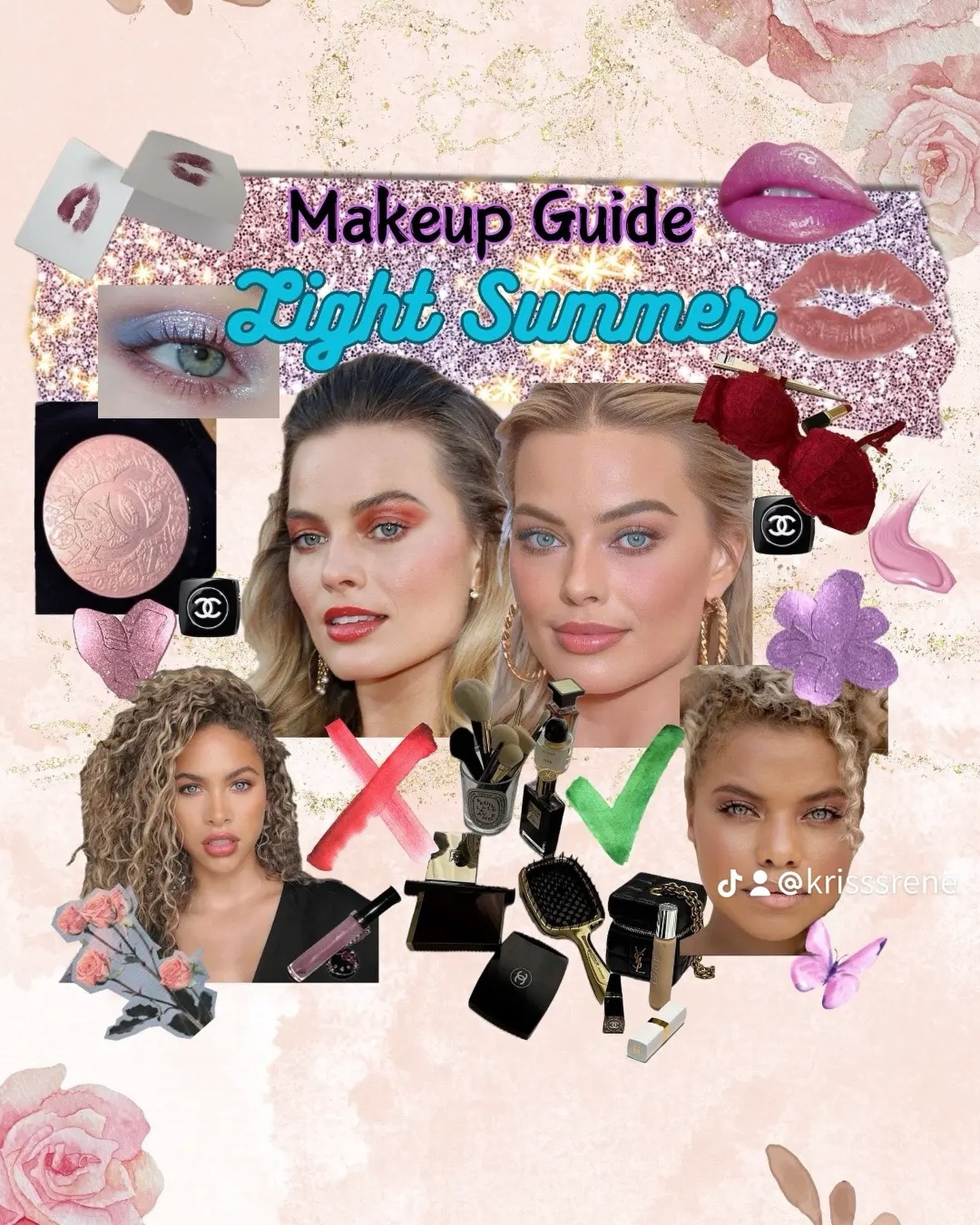 Which season next?! Light summer makeup guide and palette, color analysis of what makeup looks would be better depending on your season! Mood board aesthetic #coloranalysis #lightsummer #seasoncolors #makeupguide #moodboardaesthetic #colorpalette #makeupforyou #summercolor @chanel.beauty @yslbeauty @kikomilano  @diorbeauty  @patmcgrathlabs_contact @rhode @narsissist @yslbeauty