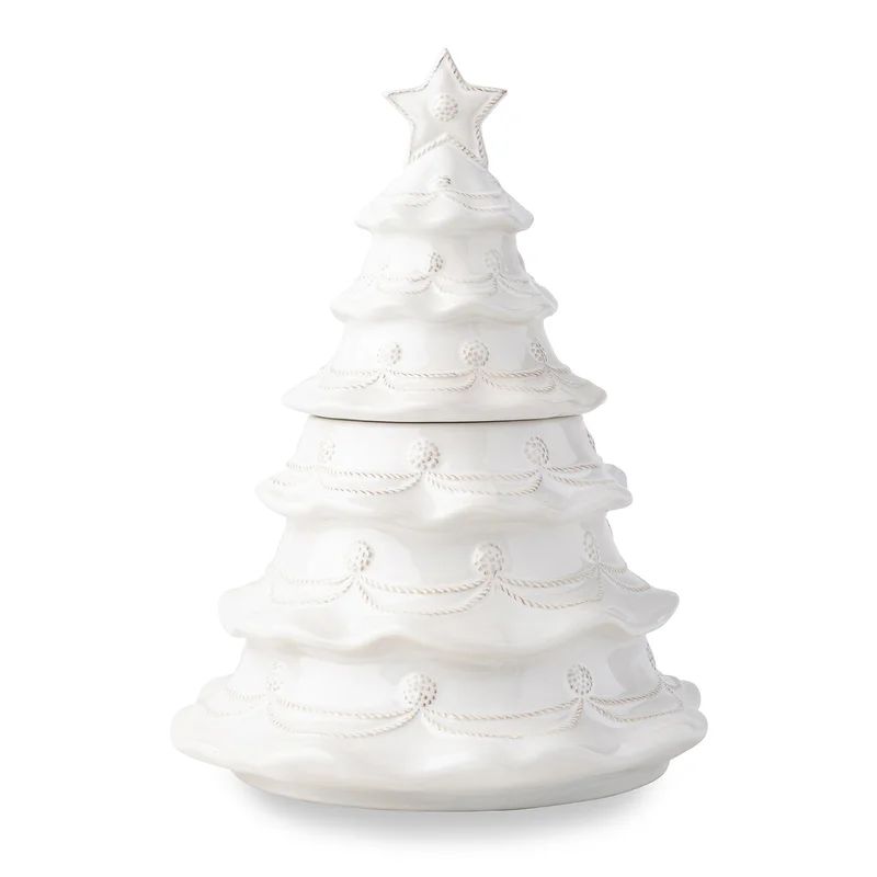Berry & Thread Whitewash Christmas Tree Cookie Jar | Wayfair North America