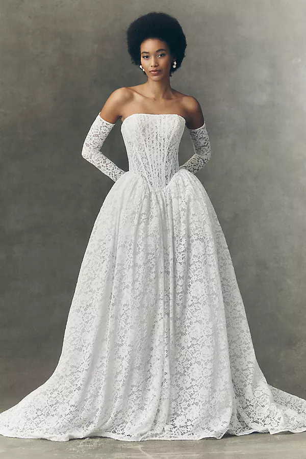 Pronovias x Anthropologie Weddings Arbela Strapless Wedding Gown | Anthropologie (US)