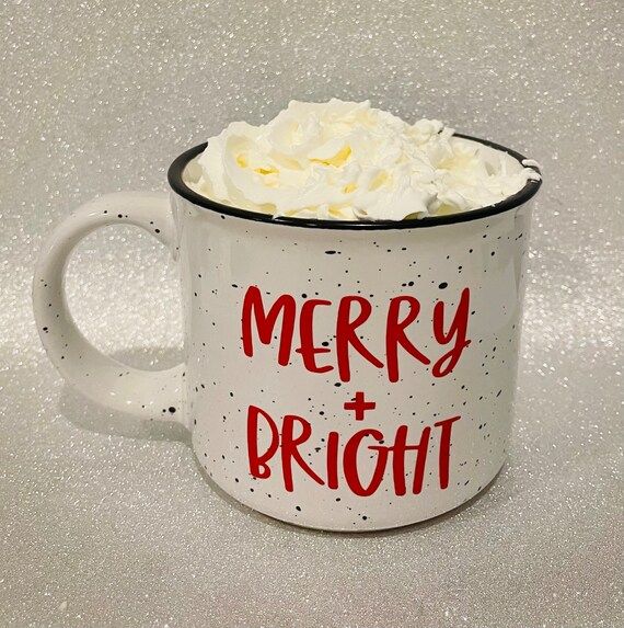 Merry and Bright Christmas Mug | Holiday Mug |  Christmas Gift | Merry | Campfire Mug | Etsy (US)