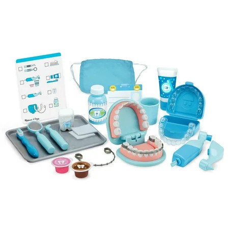 Melissa & Doug Super Smile Dentist Kit With Pretend Play Set of Teeth And Dental Accessories (25 Toy Pieces) | Walmart (US)